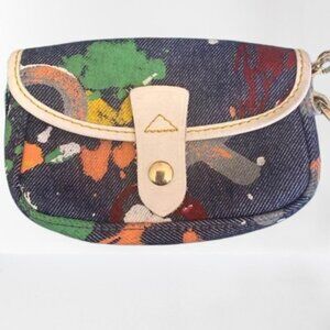 DOONEY & BOURKE WRISTLET BLUE JEAN GREEN ORANGE RED YELLOW PAINT LEATHER Y2K